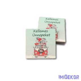 Karácsonyi négyzet 5db/csomag 5x5cm - VW Busz