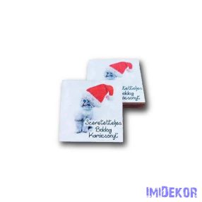 Karácsonyi négyzet 5db/csomag 5,8x5,8cm - Cicás