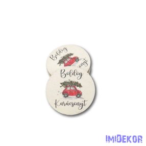 Mini kör 20db/csomag 2,5cm - Piros autó