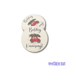 Mini kör 10db/csomag 3cm - Piros autó