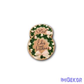   Kerek karácsonyi 5cm 5db/csomag - Édes otthon Rosegold díszes