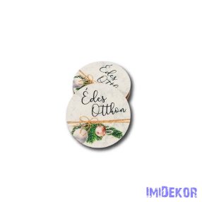 Kerek karácsonyi 5cm 5db/csomag - Édes otthon márványos