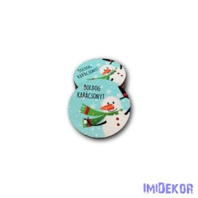 Kerek karácsonyi 5cm 5db/csomag - Sálas hóember