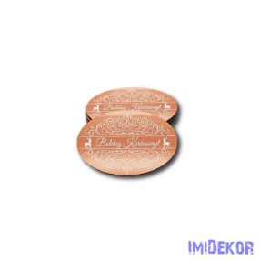 Kis ovális 5db/csomag 4x6cm - Boldog Karácsonyt púder