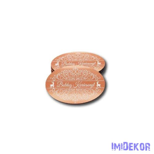 Kis ovális 5db/csomag 4x6cm - Boldog Karácsonyt púder
