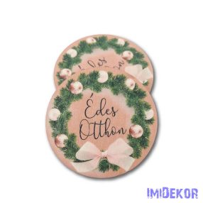   Kerek karácsonyi 7cm 5db/csomag - Édes Otthon rosegold koszorú