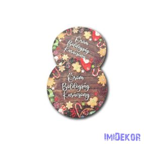   Kerek karácsonyi 7cm 5db/csomag - Öröm, boldogság, karácsony