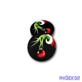 Kerek karácsonyi 7cm 5db/csomag - Grincs kéz