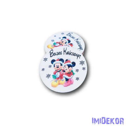 Kerek karácsonyi 7cm 5db/csomag - Mickey és Minnie