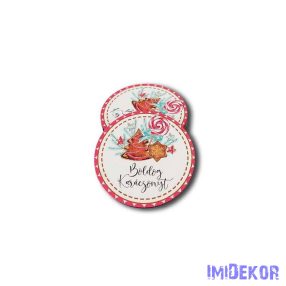 Kerek karácsonyi 7cm 5db/csomag - Mézeskalácsos púder