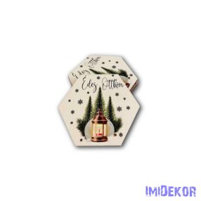Sokszög karácsonyi 5db/csomag 6,5x7,5cm - Arany Lámpás