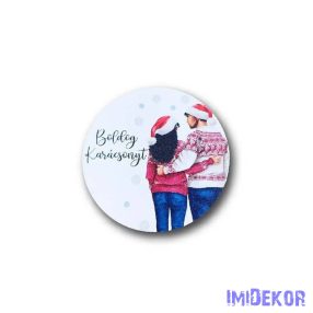 Kerek karácsonyi 9,5cm - Szerelmes páros