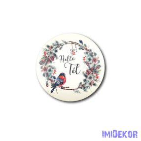 Kerek karácsonyi 13cm - Hello Tél madaras