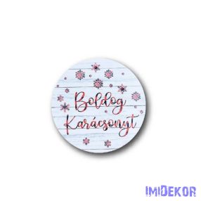 Kerek karácsonyi 13cm - Boldog karácsonyt hópelyhes