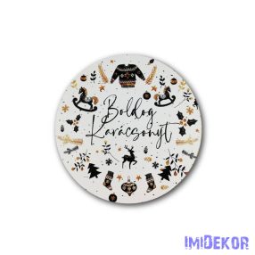 Kerek karácsonyi 13cm - Sok karácsonyi motívumos