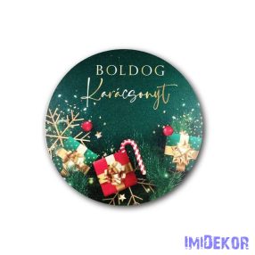 Kerek karácsonyi 13cm - Zöld Karácsonyos