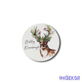 Kerek karácsonyi 13cm - Szép szarvas