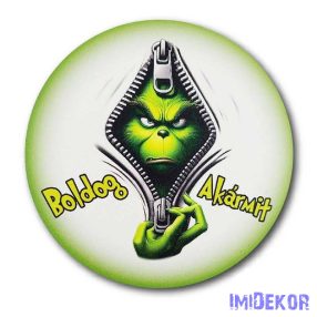 Karácsonyi kör tábla 13cm - Grincs - Boldog Akármit