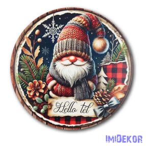 Karácsonyi kör tábla 13cm - Manós - Hello Tél