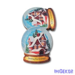 Hógömb 5db/csomag 8,5x7cm - Téli táj