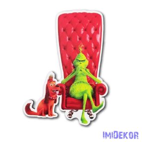 Grincs piros fotelben + Max kutyus 20x14,5cm