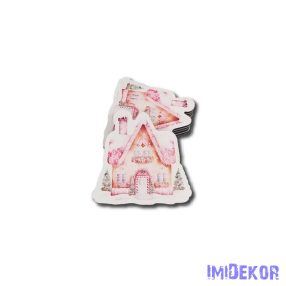 Házikó forma 5db/csomag 6,5x6,3cm - Rózsaszín