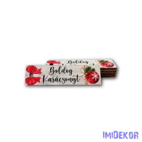   Biléta 5db/csomag 2x7,5cm - Boldog Karácsonyt Piros Díszes