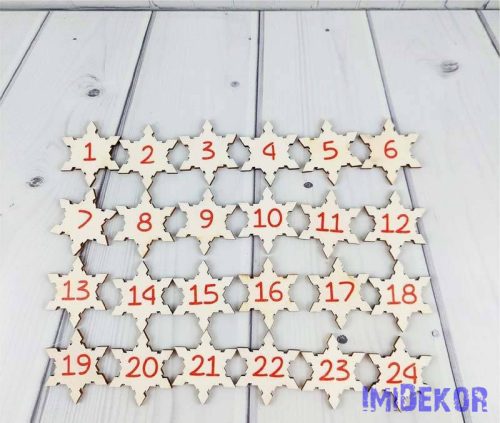 Mini hópihe adventi szett 3cm 1-24