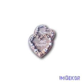   Mézeskalács szív 7x7,5cm 5db/csomag - Áldott Karácsonyt!