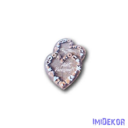 Mézeskalács szív 7x7,5cm 5db/csomag - Áldott Karácsonyt!