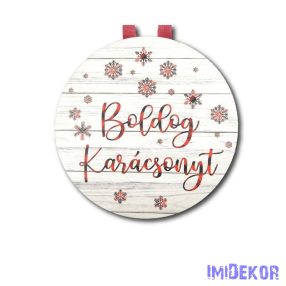 Óriás kerek dísz 30 cm - Boldog Karácsonyt