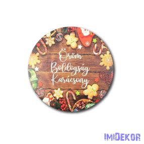 Óriás kerek dísz 30 cm - Öröm, boldogság, karácsony