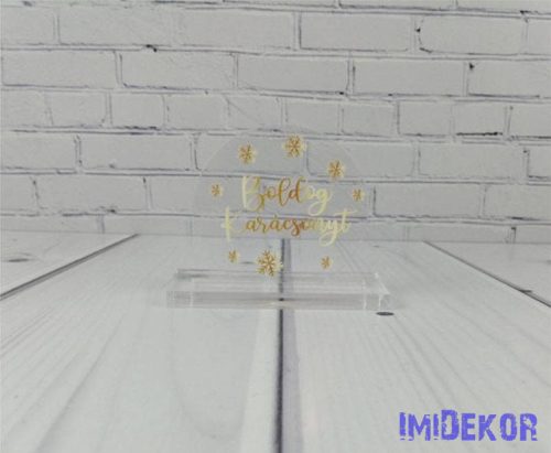 Karácsonyi kör plexi 5cm 3db/csomag - Arany Hópihés