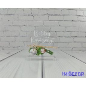 Karácsonyi kör plexi 7cm 3db/csomag - Púder kör