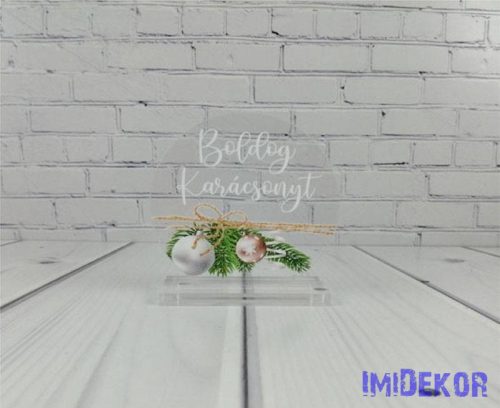 Karácsonyi kör plexi 7cm 3db/csomag - Púder kör