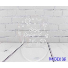 Karácsonyi kör plexi 7cm 3db/csomag - Motívumos