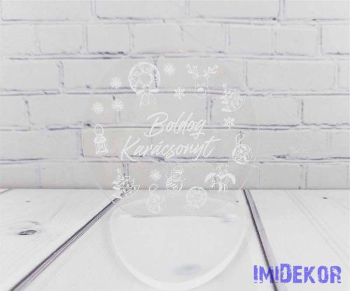Karácsonyi kör plexi 7cm 3db/csomag - Motívumos