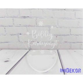   Karácsonyi sokszög plexi 3db/csomag 6,5x7,5cm - Boldog Karácsonyt