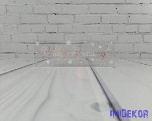 Karácsonyi tégla plexi 3,5x10cm 3db/csomag - Púderes Boldog Karácsonyt