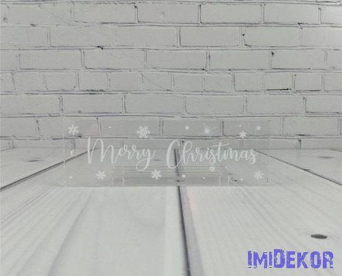 Karácsonyi tégla plexi 3,5x10cm 3db/csomag - Merry Christmas