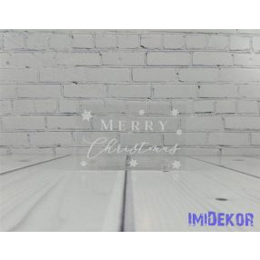 Karácsonyi tégla plexi 5x8cm 3db/csomag - Merry Christmas