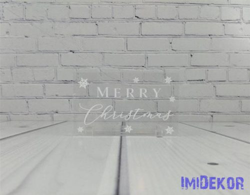 Karácsonyi tégla plexi 5x8cm 3db/csomag - Merry Christmas