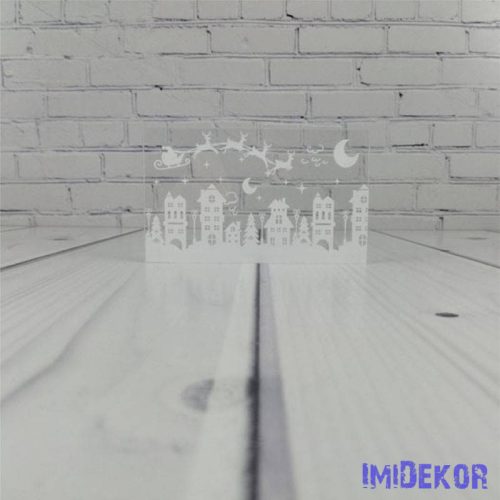 Karácsonyi tégla plexi 5x8cm 3db/csomag - Karácsonyi város