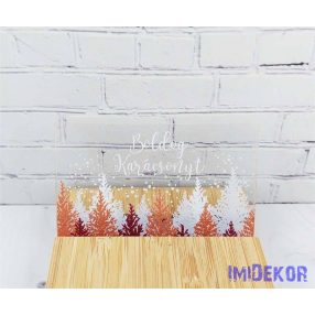 Karácsonyi tégla plexi 5x8cm 3db/csomag - Fenyős