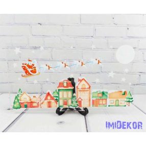 Karácsonyi tégla plexi 14x7,5cm - Színes Város