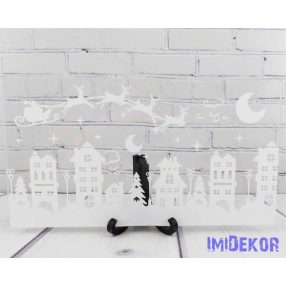 Karácsonyi tégla plexi 14x7,5cm - Karácsonyi Város