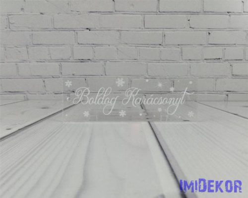 Karácsonyi tégla plexi 14x7,5cm - Boldog Karácsonyt