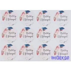 Boldog nőnapot matrica 24db/A4 lap - Halvány Púder