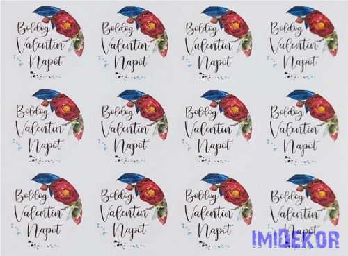 Boldog Valentin napot 24db/A4 lap - Piros Rózsás