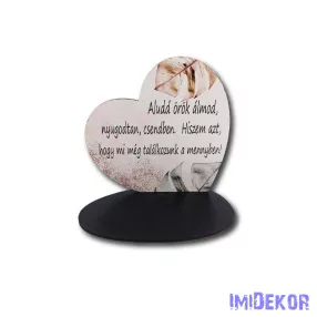   Kis talpas szív 13x12,5cm - Rosegold-páfrány - Aludd örök…